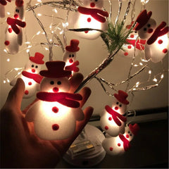 1.8m 10 LED Warm White String Lights Santa Snowman Elk Garland, Battery-Operated - Christmas Decor - Lights - Festive Fancies