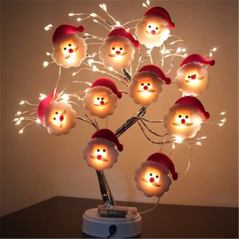 1.8m 10 LED Warm White String Lights Santa Snowman Elk Garland, Battery-Operated - Christmas Decor - Lights - Festive Fancies