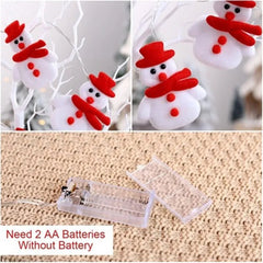 1.8m 10 LED Warm White String Lights Santa Snowman Elk Garland, Battery-Operated - Christmas Decor - Lights - Festive Fancies