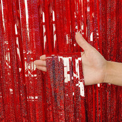 Sparkly Glitter Tinsel Fringe Backdrop Curtain For Party Decorations - Festive Fancies