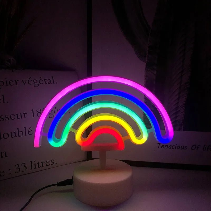 USB Neon Light Flamingo Shaped Sign Neon Moon Lights Lighting Wall Decor Led Lights For Wedding Bedroom Kids Baby Room - Festive Fancies