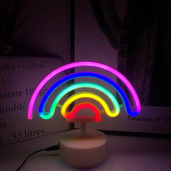 USB Neon Light Flamingo Shaped Sign Neon Moon Lights Lighting Wall Decor Led Lights For Wedding Bedroom Kids Baby Room - Festive Fancies
