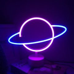 USB Neon Light Flamingo Shaped Sign Neon Moon Lights Lighting Wall Decor Led Lights For Wedding Bedroom Kids Baby Room - Festive Fancies
