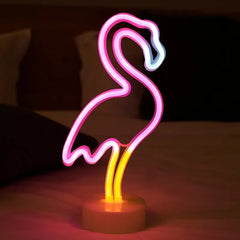 USB Neon Light Flamingo Shaped Sign Neon Moon Lights Lighting Wall Decor Led Lights For Wedding Bedroom Kids Baby Room - Festive Fancies