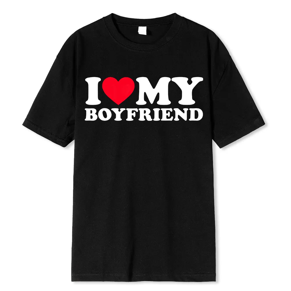 I Love My Boyfriend / I Love My Girlfriend T-shirt Couple Shirts - Festive Fancies