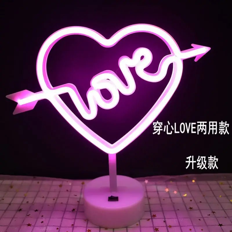 USB Neon Light Flamingo Shaped Sign Neon Moon Lights Lighting Wall Decor Led Lights For Wedding Bedroom Kids Baby Room - Festive Fancies